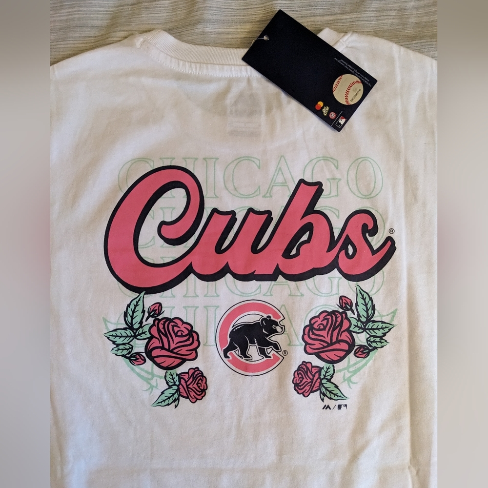 NWT S MLB Genuine Merchandise Chicago Cubs White Tee